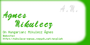 agnes mikulecz business card